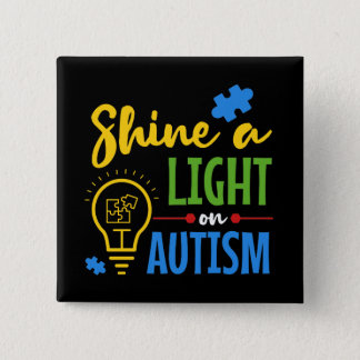 Shine A Light on Autism Puzzle Modern Button