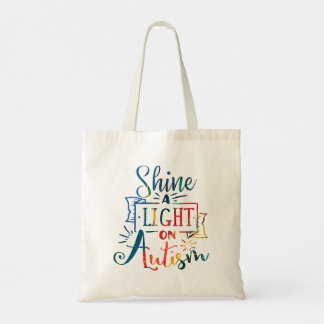 Shine a Light on Autism Rainbow Tote Bag