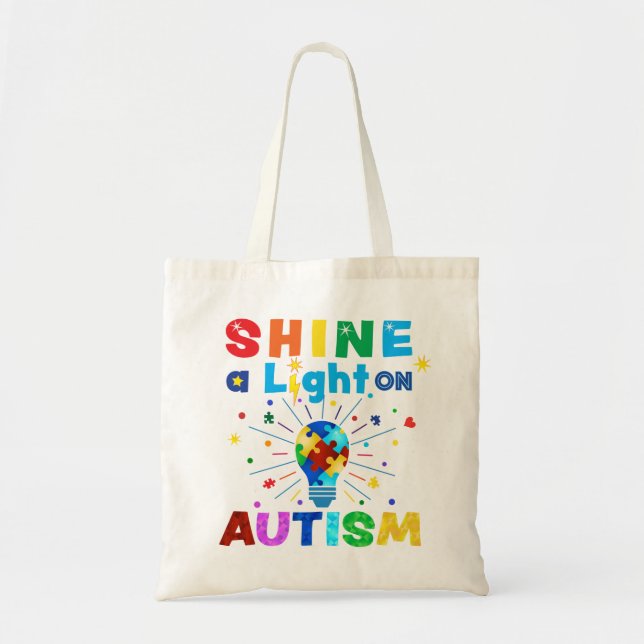 SHINE a Light on AUTISM Tote Bag (Front)
