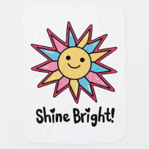 Shine Bright: A Colorful Sun Design Baby Blanket