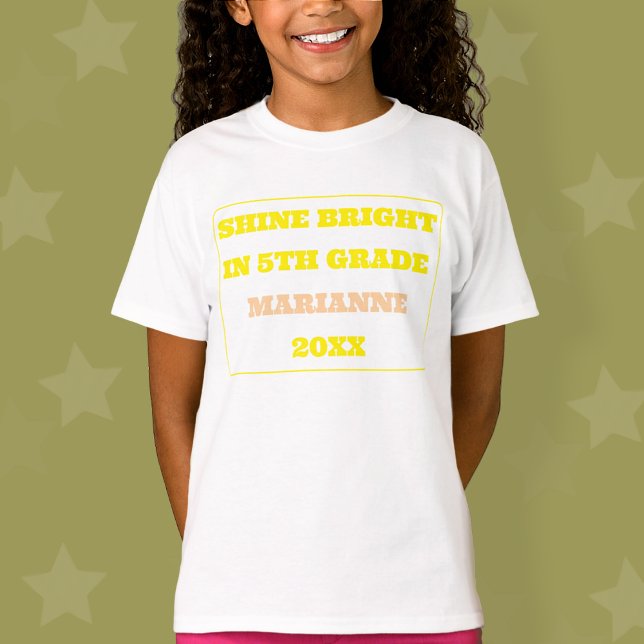 Shine Bright Back To School  T-Shirt (Shine Bright In 5th Grade Girl)