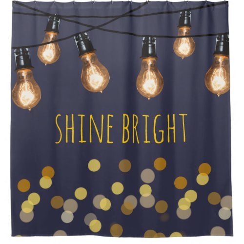 Shine Bright_Bokeh String Lights Shower Curtain