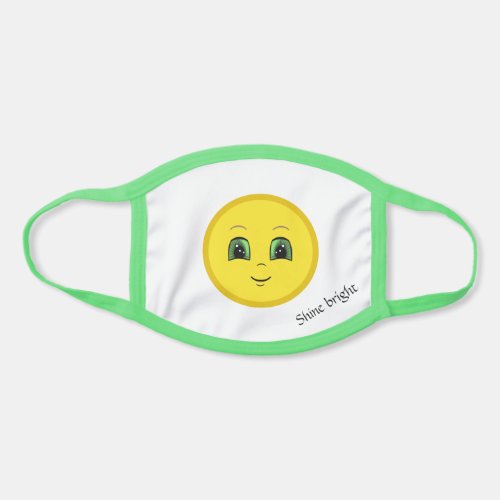 Shine bright cute happy sun face mask