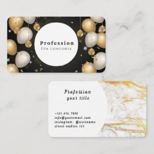 Shine Bright Every Meeting Glossy Golden Balloons Business Card