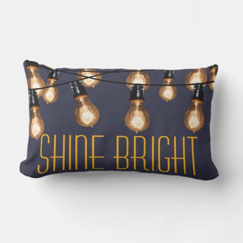 Shine Bright _ Industrial String Lights Lumbar Pillow
