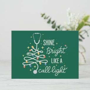 Shine Bright Like A Call Night Nurse Christmas Fun Holiday Card