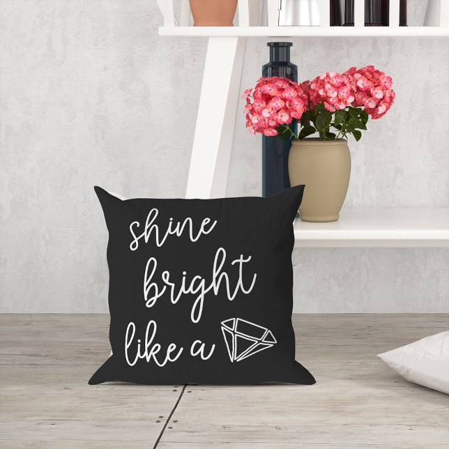 Shine Bright Like a Diamond Throw Pillow (Creator Uploaded)