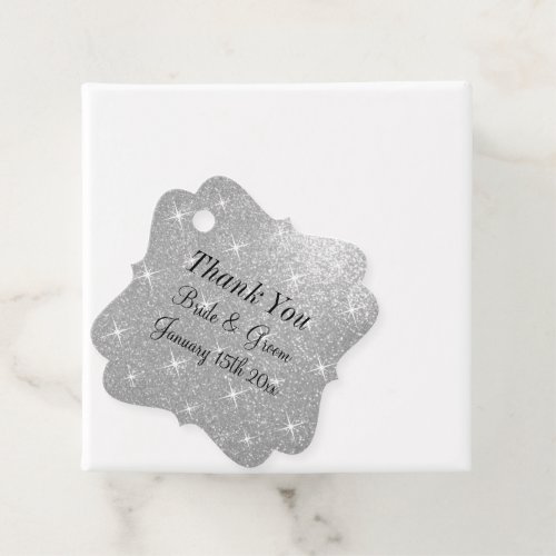 Shine bright like a star glittery wedding party favor tags