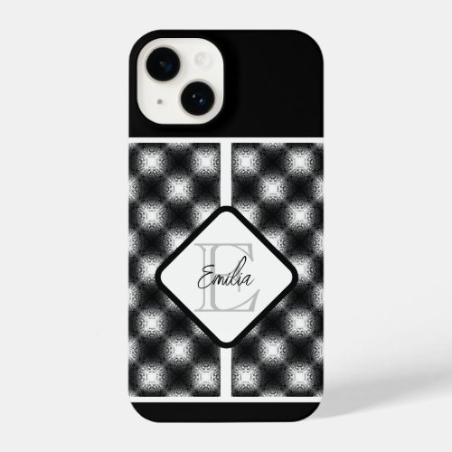 Shine Bright Star Lights Black and White Gingham iPhone 14 Case