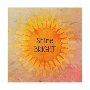 Shine Bright Sunshine Quote Wood Wall Art