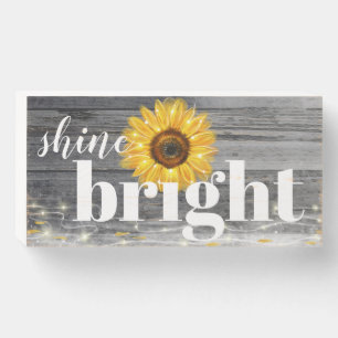 Shine Bright Vintage Wall Art Gift Sunflower Wooden Box Sign
