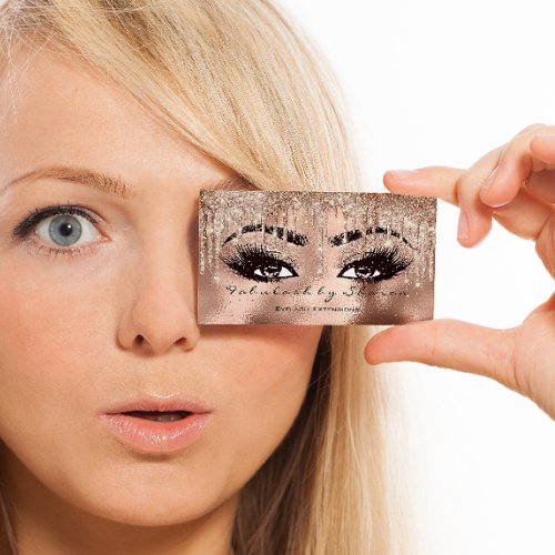 Shine Bright with Makeup Eyebrow Lashes Glitter  Business Card