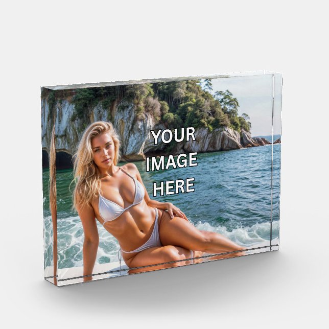 SHINE! 🏆 Custom Acrylic Award – Add Image or Text (Left)