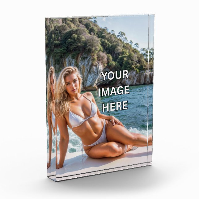 SHINE! 🏆 Custom Acrylic Award – Add Image or Text (Left)