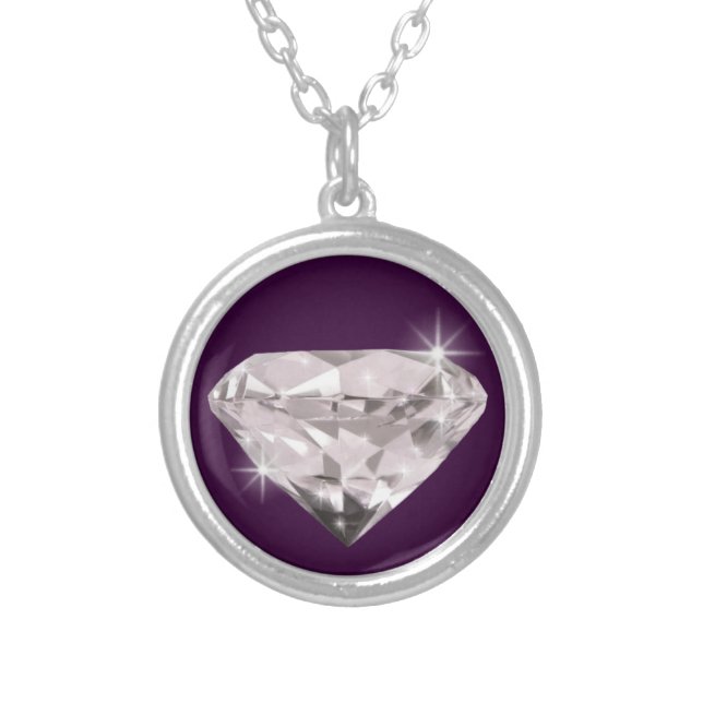 Shine Diamond Silver Plated Necklace (Front)