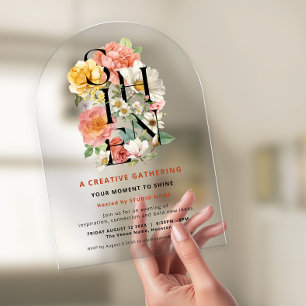 SHINE Floral Creative Corporate Event Acrylic Invitations