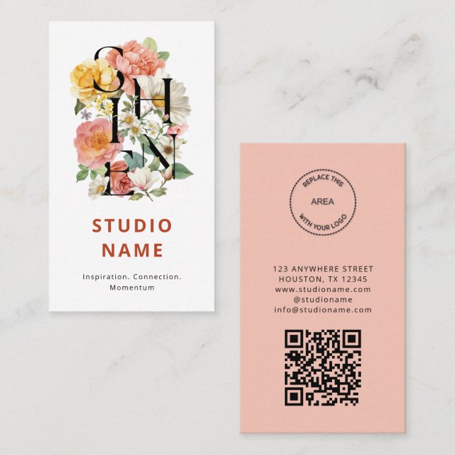 SHINE Floral Creative Corporate Logo Business Card (Front/Back)