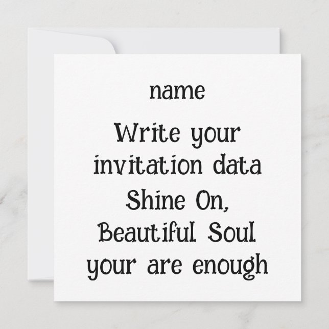 Shine From Within – Celestial Self-Love Quote Invitation (Back)