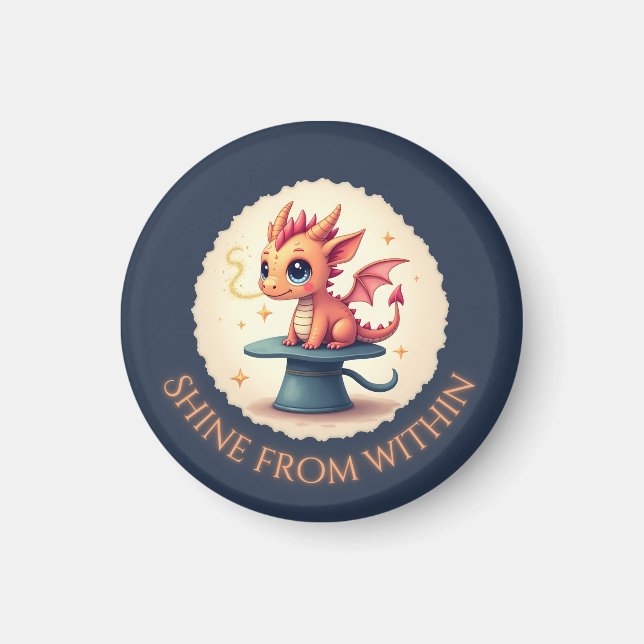 Shine From Within - Cute Dragon Magnet (Front)