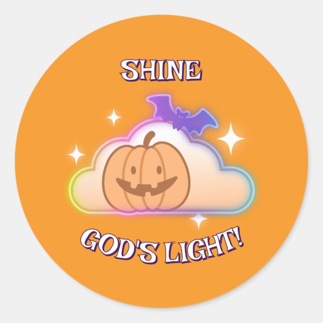 Shine God’s Light Christian Halloween Sticker (Front)