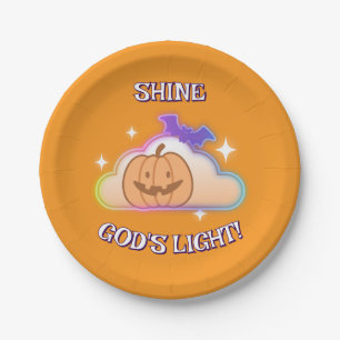 Shine God's Light Personalized Christian Halloween Paper Plates