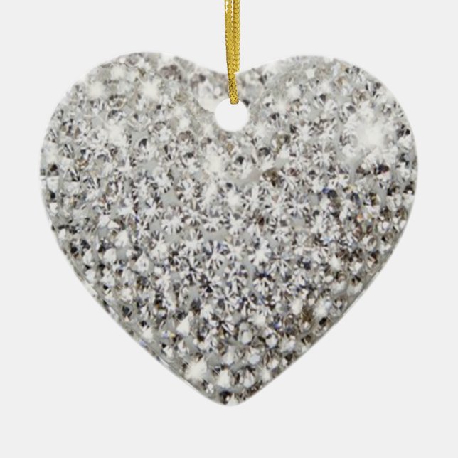 Shine heart adorn ceramic ornament (Front)