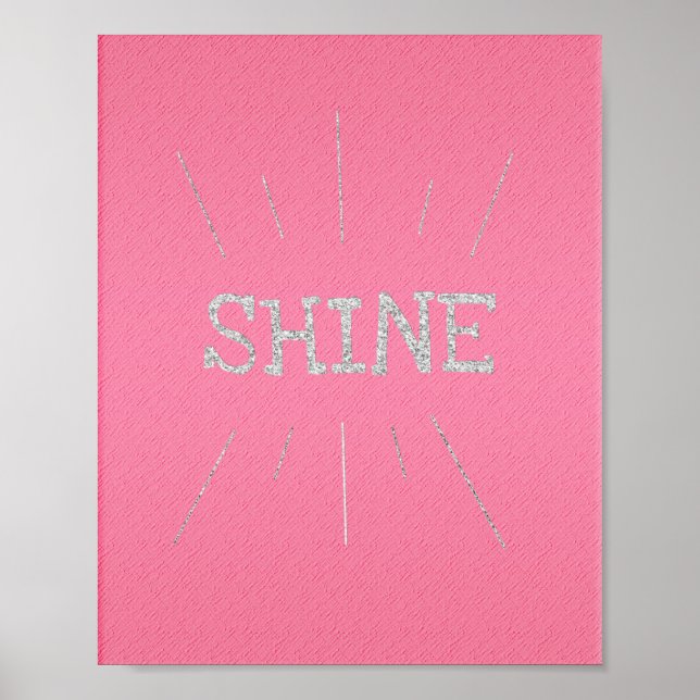 Shine Hot Pink with Silver Glitter  Poster (Front)