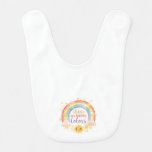 Shine in Your Colors Rainbow Quote Pride Art Baby Bib