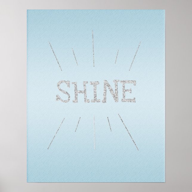 Shine Light Blue with Silver Glitter  Poster (Front)