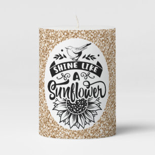 Shine Like A Sunflower Pillar Candle