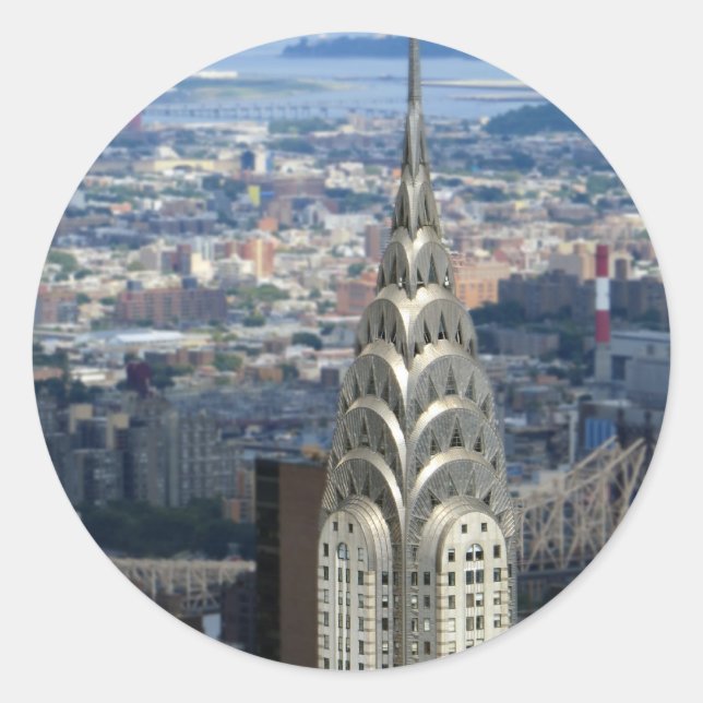Shine Like the Chrysler Building Classic Round Sticker (Front)