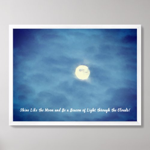 Shine Like the Moon_ Light Beacon thru Clouds Framed Art