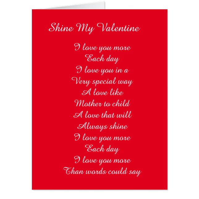 Shine my Valentine Card (Front)