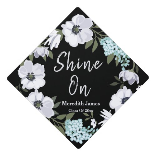 Shine On Floral Graduation Cap Topper