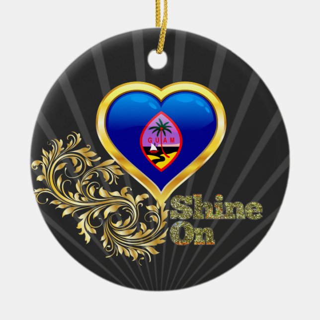Shine On Guam Ceramic Ornament (Front)