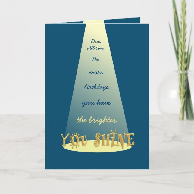Shine On Happy 30th Birthday Personalized Greeting Card (Front)