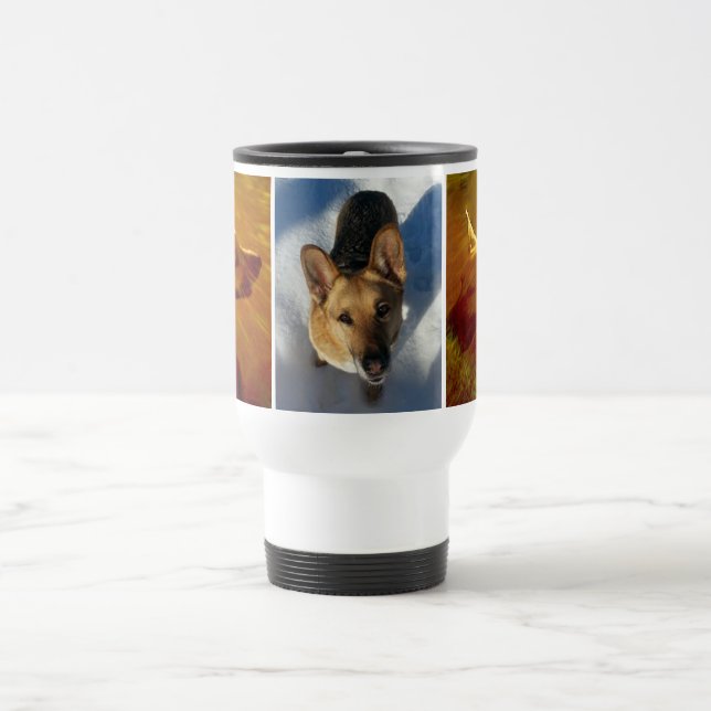 Shine On Me and Snow German Shepherd Travel Mug (Center)