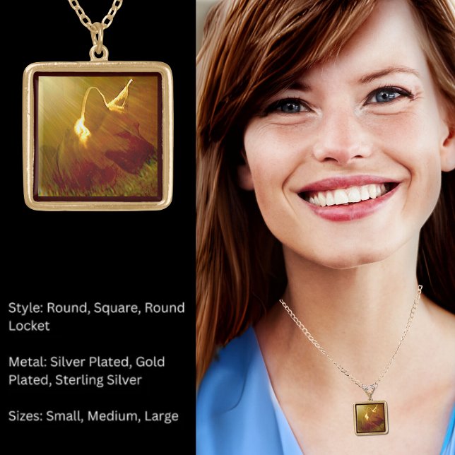 Shine On Me German Shepherd Black & Tan Gold Plated Necklace (Shine On Me German Shepherd Black & Tan Gold Plated Necklace)