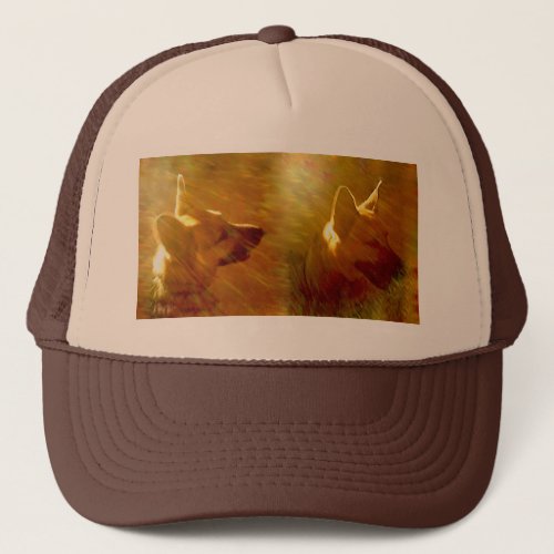 Shine On Me German Shepherd Black  Tan Two Views Trucker Hat