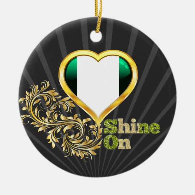 Shine On Nigeria Ceramic Ornament (Front)