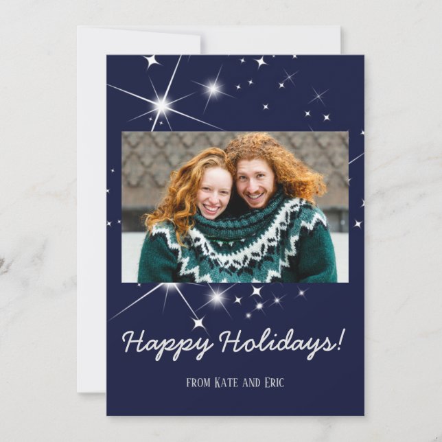 Shine on - Stars - galaxy - Holiday Photo Card (Front)