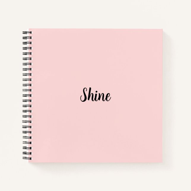 Shine Pink Modern Minimalist Design Notebook (Front)