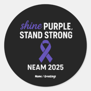 Shine Purple Stand Strong NEAM 2025 Epilepsy  Classic Round Sticker