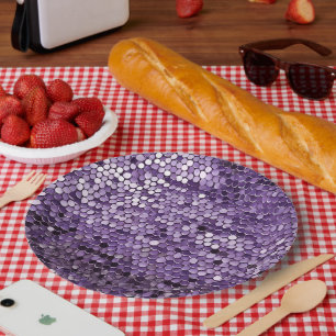 Shine Shine Purple Star AI art Paper Plates