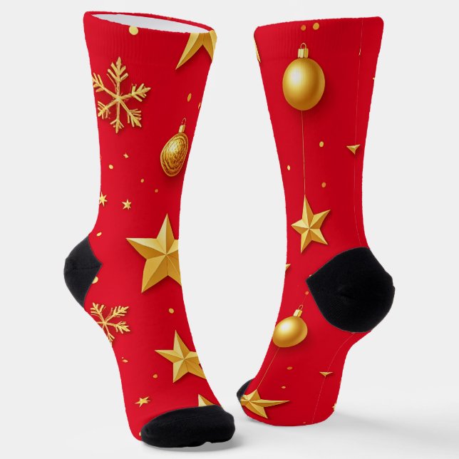 Shine, Starry Christmas Socks (Angled)