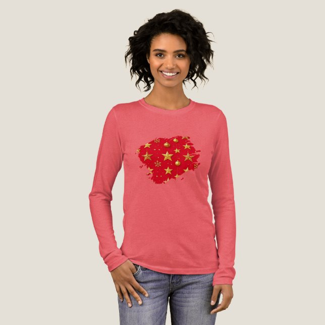 Shine, Starry Christmas Tri-Blend Shirt (Full Front)