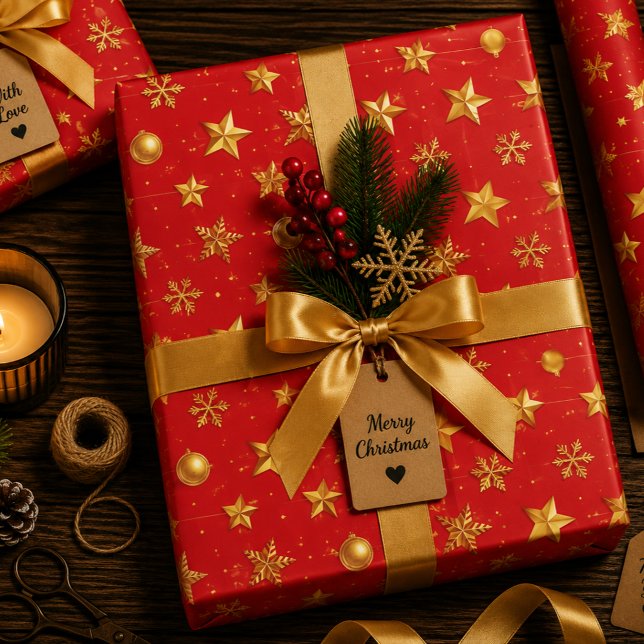 Shine Starry Christmas Wrapping Paper Sheets (Creator Uploaded)