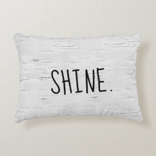 SHINE Text On Birch Tree  Accent Pillow
