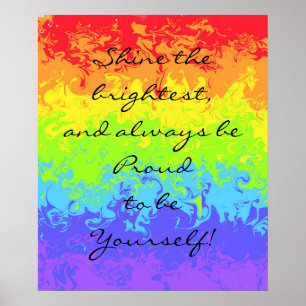 Shine the brightest -marbleized rainbow pride poster