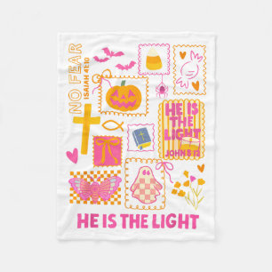 Shine With The Light Of Jesus Christian Halloween Fleece Blanket